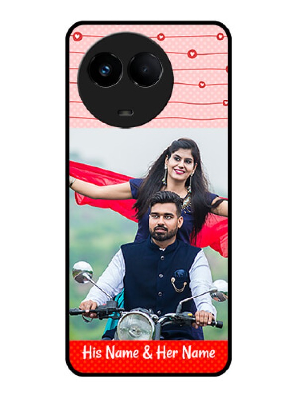 Custom Realme 11 5G Personalized Glass Phone Case - Red Pattern Case Design