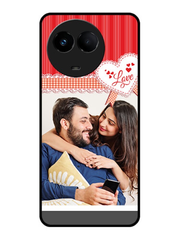 Custom Realme 11 5G Custom Glass Mobile Case - Red Love Pattern Design