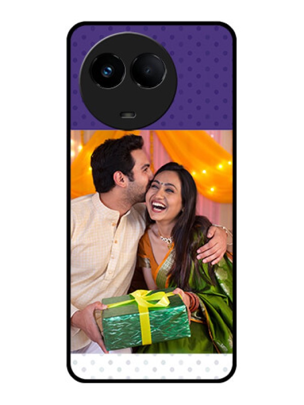 Custom Realme 11 5G Personalized Glass Phone Case - Violet Pattern Design