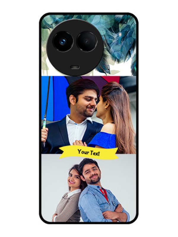 Custom Realme 11 5G Personalized Glass Phone Case - Image with Boho Peacock Feather Design