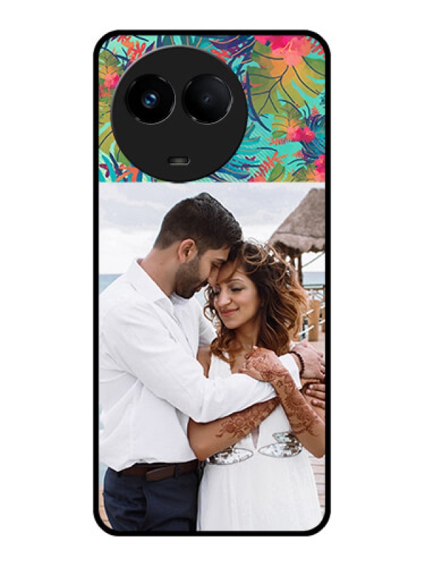 Custom Realme 11 5G Photo Printing on Glass Case - Watercolor Floral Design