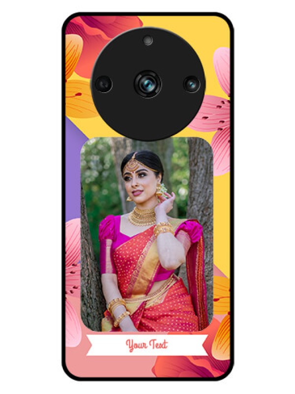 Custom Realme 11 Pro 5G Custom Glass Mobile Case - 3 Image With Vintage Floral Design