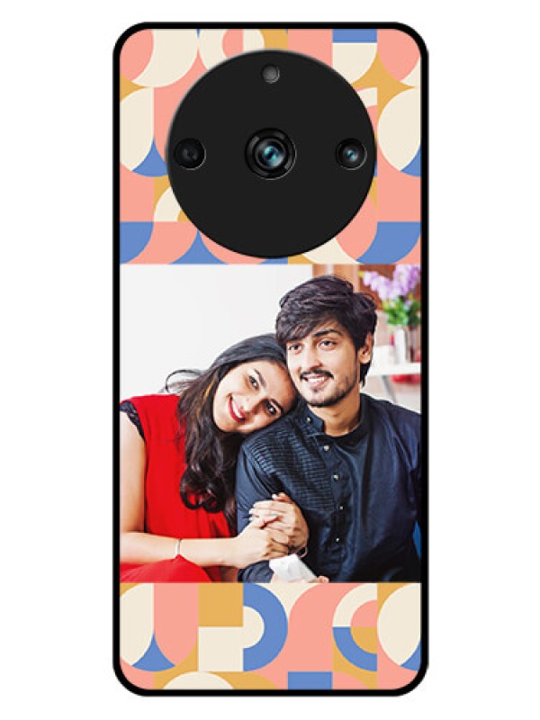 Custom Realme 11 Pro 5G Photo Printing on Glass Case - Semi-circle Maze Pattern Design
