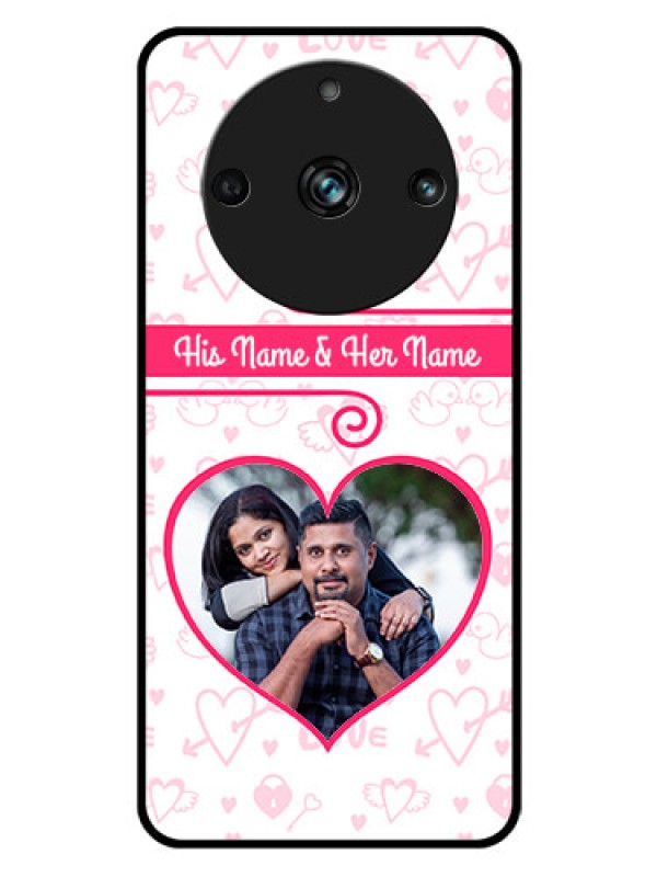 Custom Realme 11 Pro Plus 5G Personalized Glass Phone Case - Heart Shape Love Design
