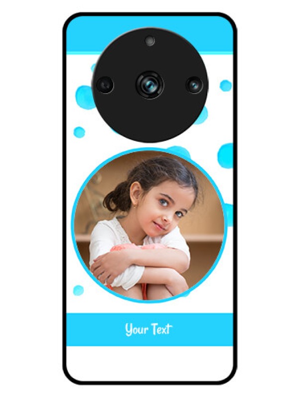 Custom Realme 11 Pro Plus 5G Photo Printing on Glass Case - Blue Bubbles Pattern Design