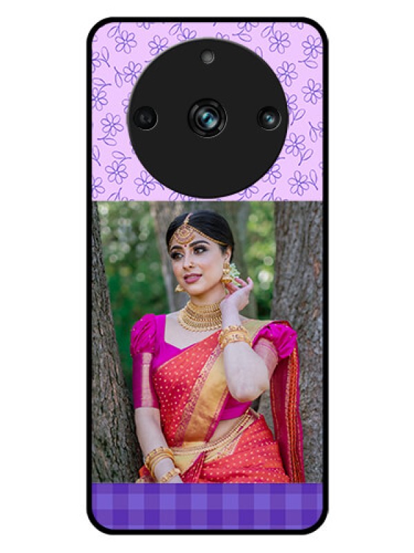 Custom Realme 11 Pro Plus 5G Custom Glass Phone Case - Purple Floral Design