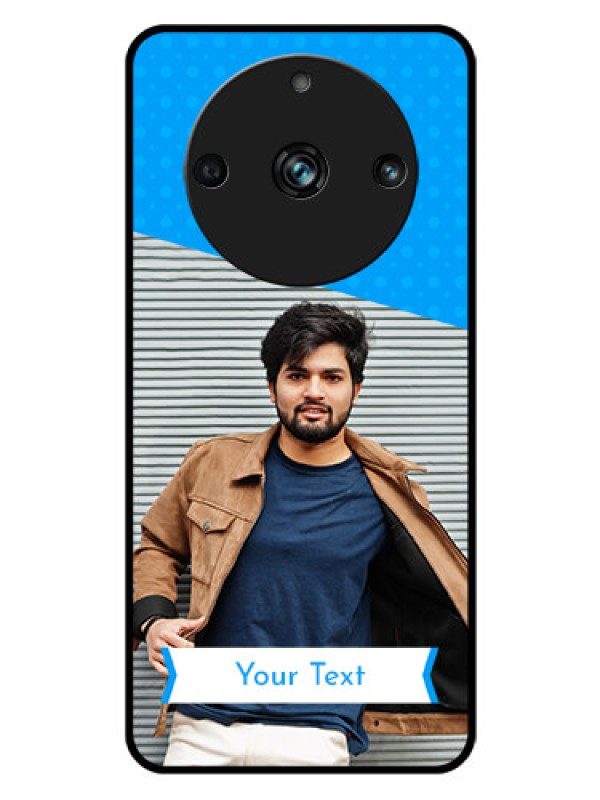 Custom Realme 11 Pro Plus 5G Photo Printing on Glass Case - Simple Blue Color Design