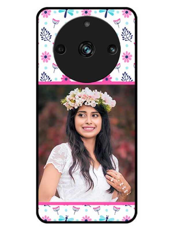 Custom Realme 11 Pro Plus 5G Photo Printing on Glass Case - Colorful Flower Design
