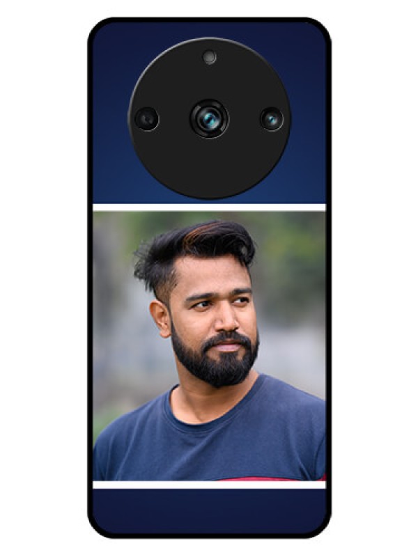 Custom Realme 11 Pro Plus 5G Personalized Glass Phone Case - Simple Royal Blue Design
