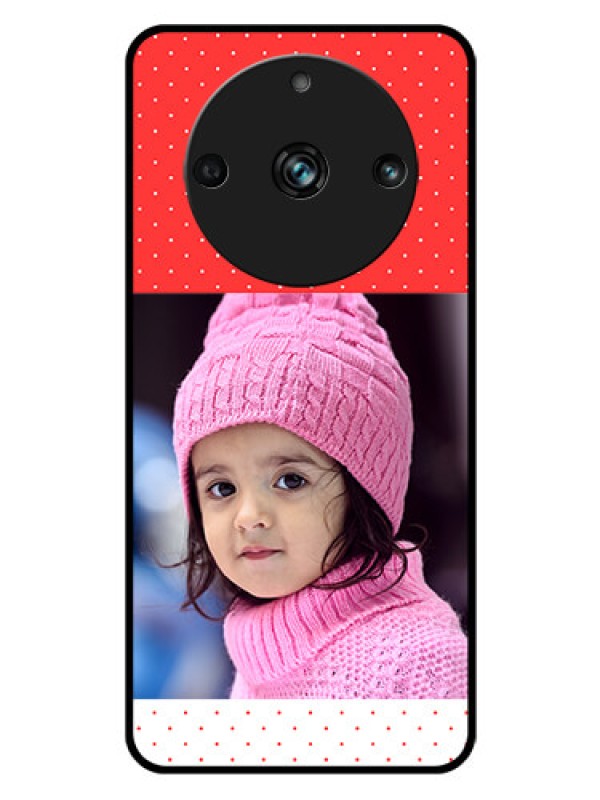 Custom Realme 11 Pro Plus 5G Photo Printing on Glass Case - Red Pattern Design
