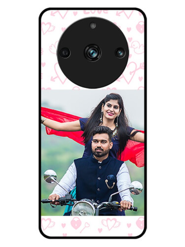 Custom Realme 11 Pro Plus 5G Custom Glass Mobile Case - Pink Flying Heart Design