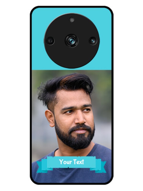 Custom Realme 11 Pro Plus 5G Personalized Glass Phone Case - Simple Blue Color Design