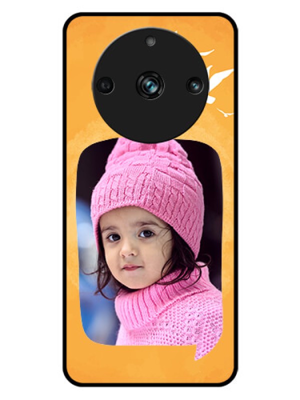 Custom Realme 11 Pro Plus 5G Personalized Glass Phone Case - Water Color Design with Bird Icons