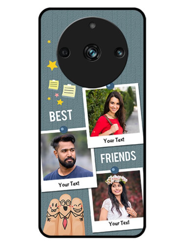Custom Realme 11 Pro Plus 5G Personalized Glass Phone Case - Sticky Frames and Friendship Design