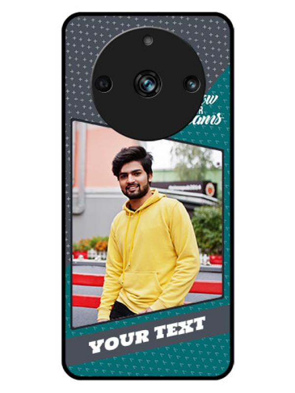 Custom Realme 11 Pro Plus 5G Personalized Glass Phone Case - Background Pattern Design with Quote