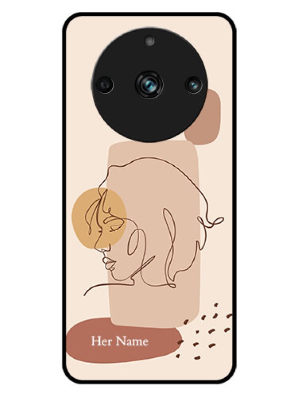 Custom Realme 11 Pro Plus 5G Photo Printing on Glass Case - Calm Woman line art Design