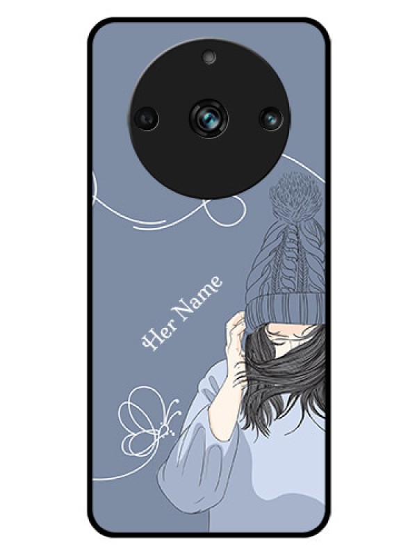 Custom Realme 11 Pro Plus 5G Custom Glass Mobile Case - Girl in winter outfit Design