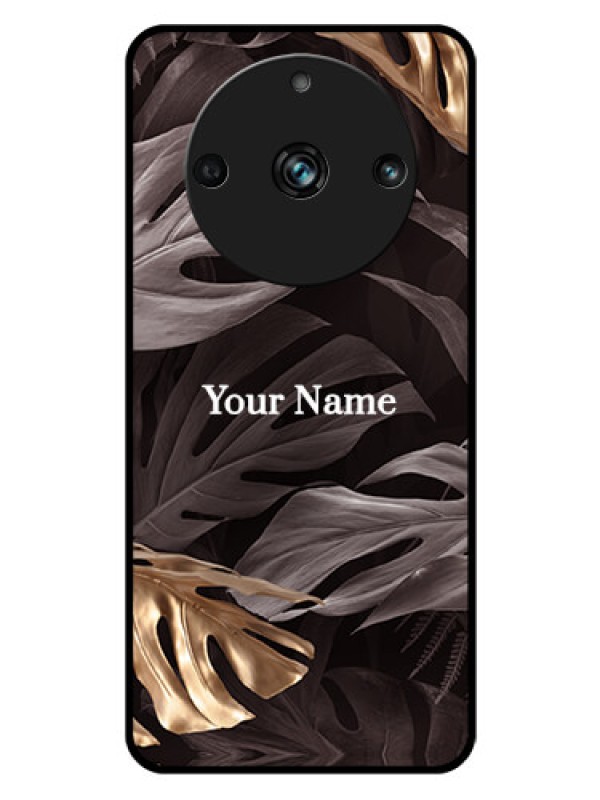 Custom Realme 11 Pro Plus 5G Personalised Glass Phone Case - Wild Leaves digital paint Design