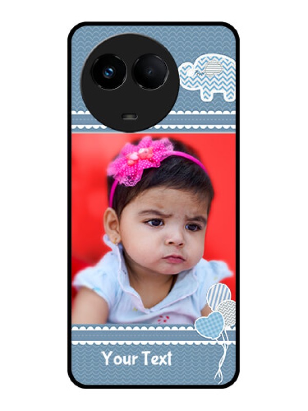 Custom Realme 11x 5G Photo Printing on Glass Case - with Kids Pattern Design