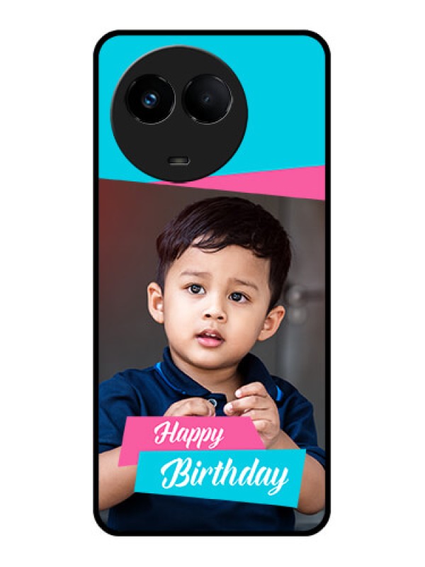 Custom Realme 11x 5G Personalized Glass Phone Case - Image Holder with 2 Color Design