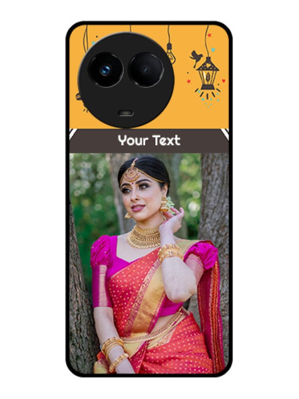 Custom Realme 11x 5G Custom Glass Mobile Case - with Family Picture and Icons