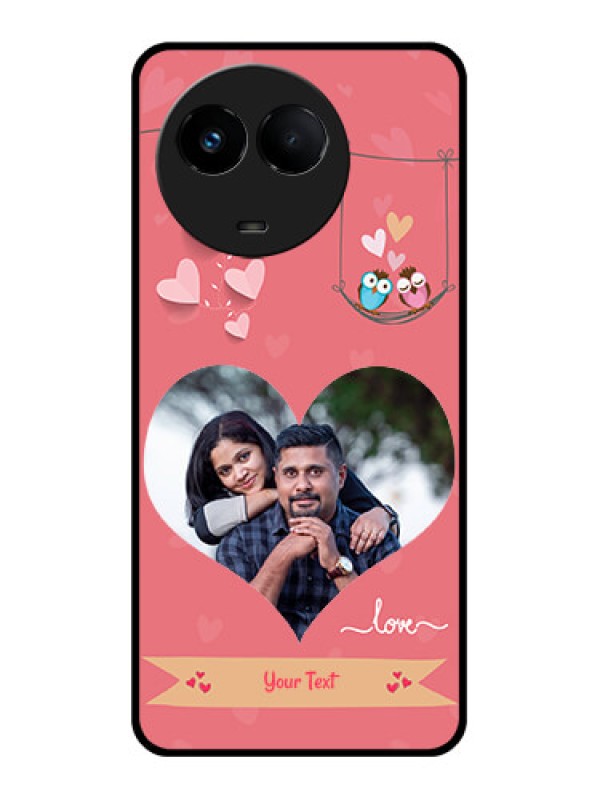 Custom Realme 11x 5G Personalized Glass Phone Case - Peach Color Love Design