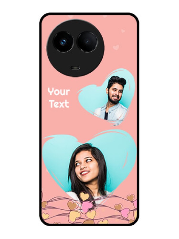 Custom Realme 11x 5G Custom Glass Mobile Case - Love Doodle Design