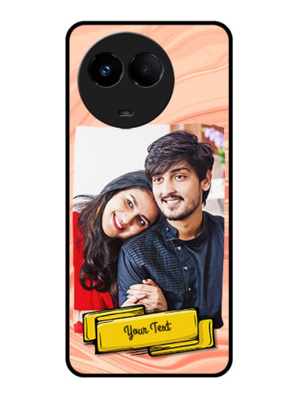 Custom Realme 11x 5G Personalized Glass Phone Case - Marble Texture Design