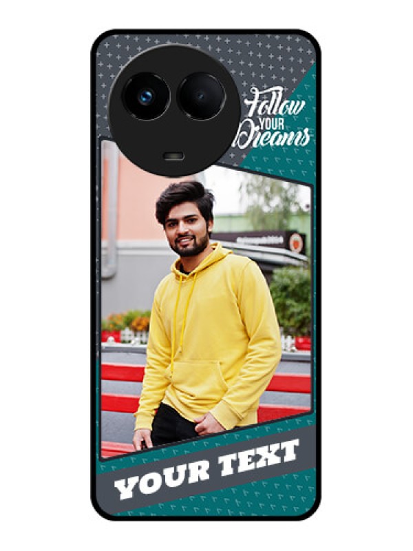 Custom Realme 11x 5G Personalized Glass Phone Case - Background Pattern Design with Quote