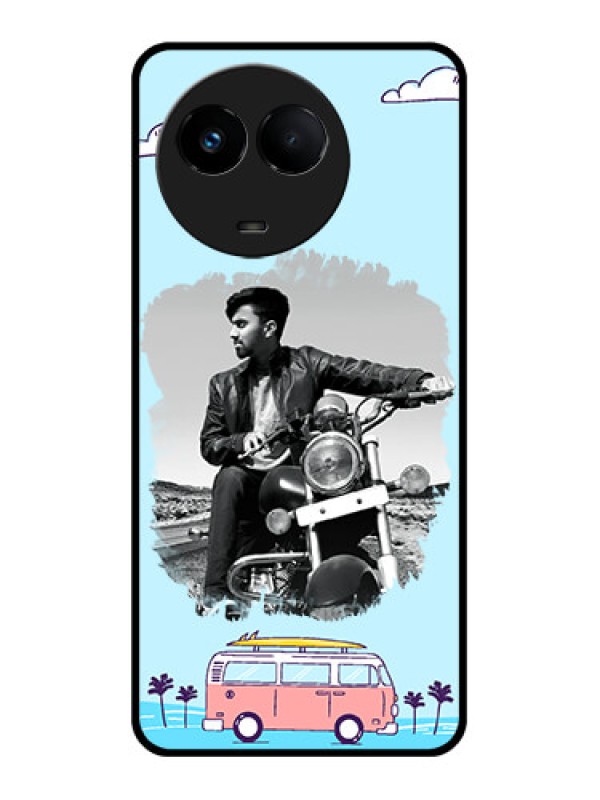 Custom Realme 11x 5G Photo Printing on Glass Case - Travel & Adventure Design
