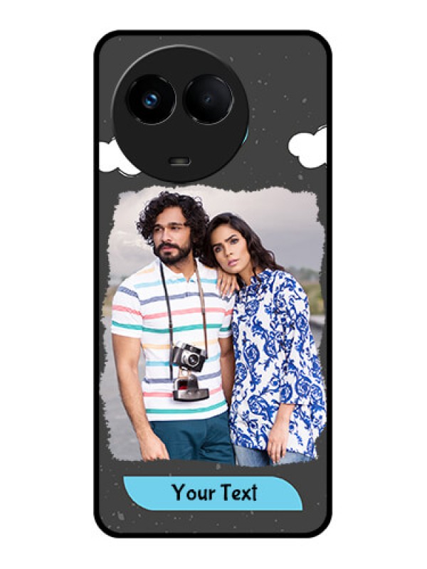 Custom Realme 11x 5G Custom Glass Phone Case - Splashes with love doodles Design