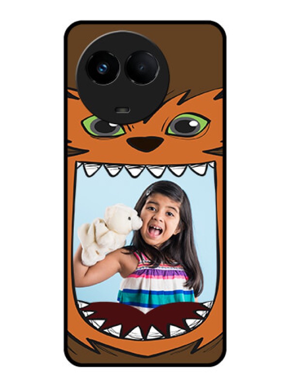 Custom Realme 11x 5G Photo Printing on Glass Case - Owl Monster Back Case Design