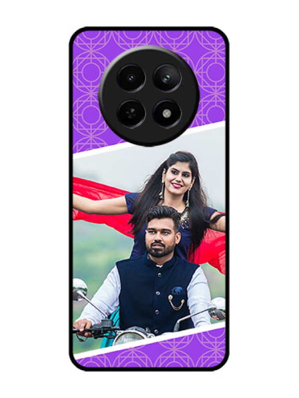 Custom Realme 12 5G Custom Glass Phone Case - Violet Color Pattern Design