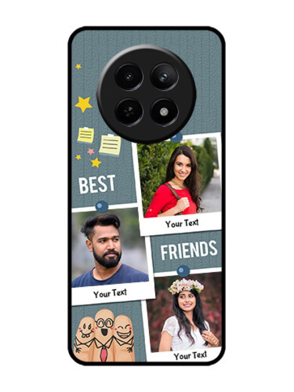 Custom Realme 12 5G Custom Glass Phone Case - Sticky Frames And Friendship Design