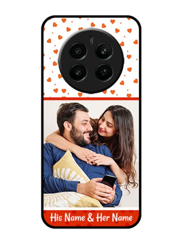 Custom Realme 12 Plus 5G Custom Glass Phone Case - Orange Love Symbol Design