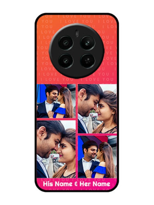 Custom Realme 12 Plus 5G Custom Glass Phone Case - I Love You Pink Design