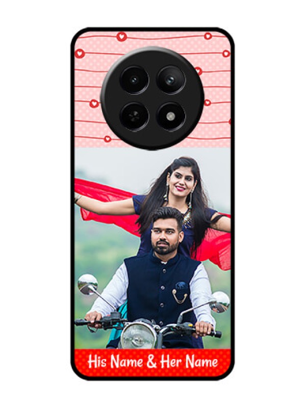 Custom Realme 12X 5G Custom Glass Phone Case - Red Pattern Case Design