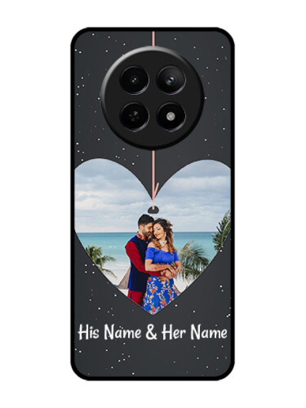 Custom Realme 12X 5G Custom Glass Phone Case - Hanging Heart Design