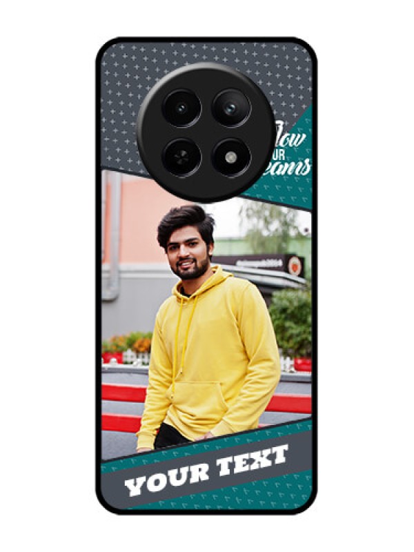 Custom Realme 12X 5G Custom Glass Phone Case - Background Pattern Design With Quote