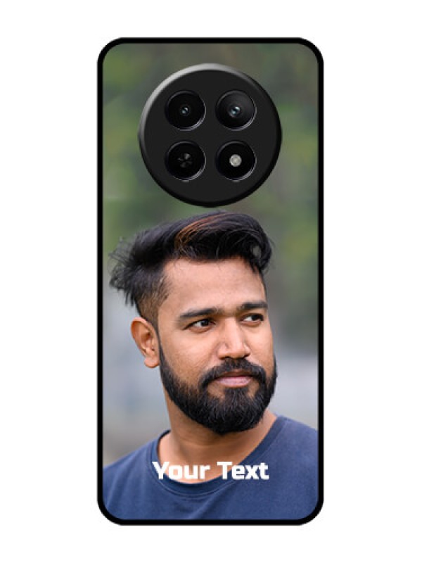 Custom Realme 12X 5G Custom Glass Phone Case - Photo With Text Design