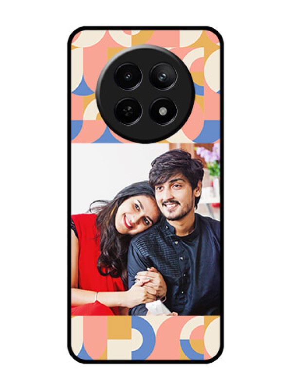 Custom Realme 12X 5G Custom Glass Phone Case - Semi - Circle Maze Pattern Design