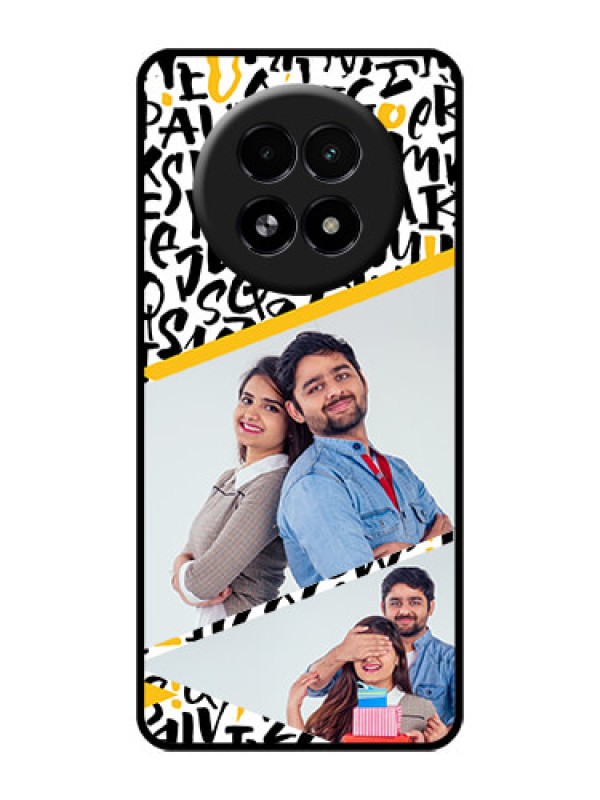 Custom Realme 13 5G Custom Glass Phone Case - Letters Pattern Design