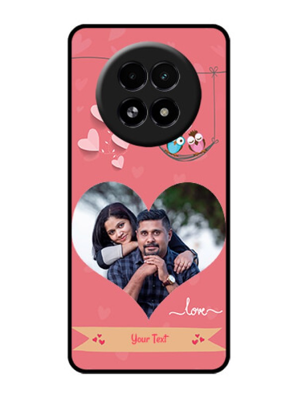 Custom Realme 13 5G Custom Glass Phone Case - Peach Color Love Design