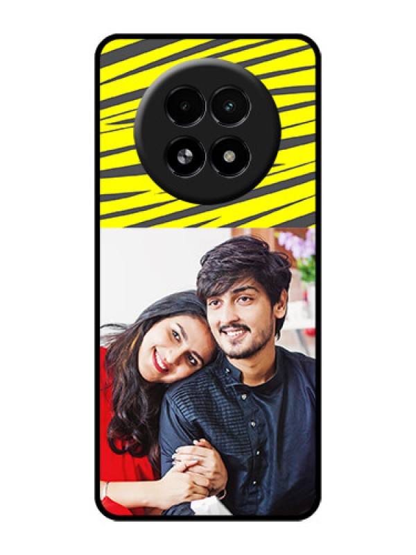 Custom Realme 13 5G Custom Glass Phone Case - Yellow Abstract Design