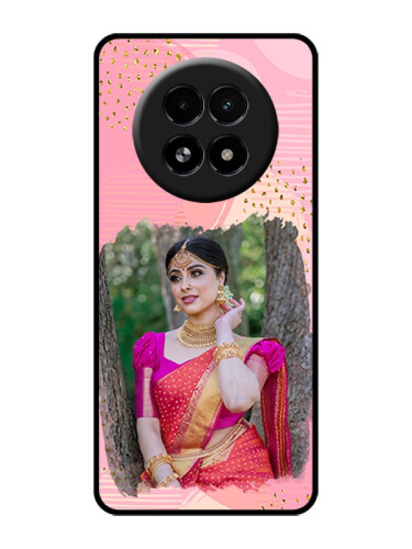 Custom Realme 13 5G Custom Glass Phone Case - Gold Glitter Splash Design