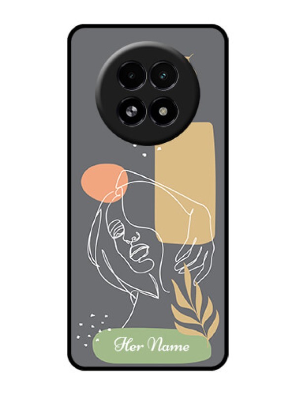 Custom Realme 13 5G Custom Glass Phone Case - Gazing Woman Line Art Design