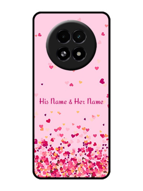 Custom Realme 13 5G Custom Glass Phone Case - Floating Hearts Design