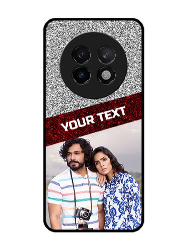 Custom Realme 13 Plus 5G Custom Glass Phone CaseImage Holder With Glitter Strip Design