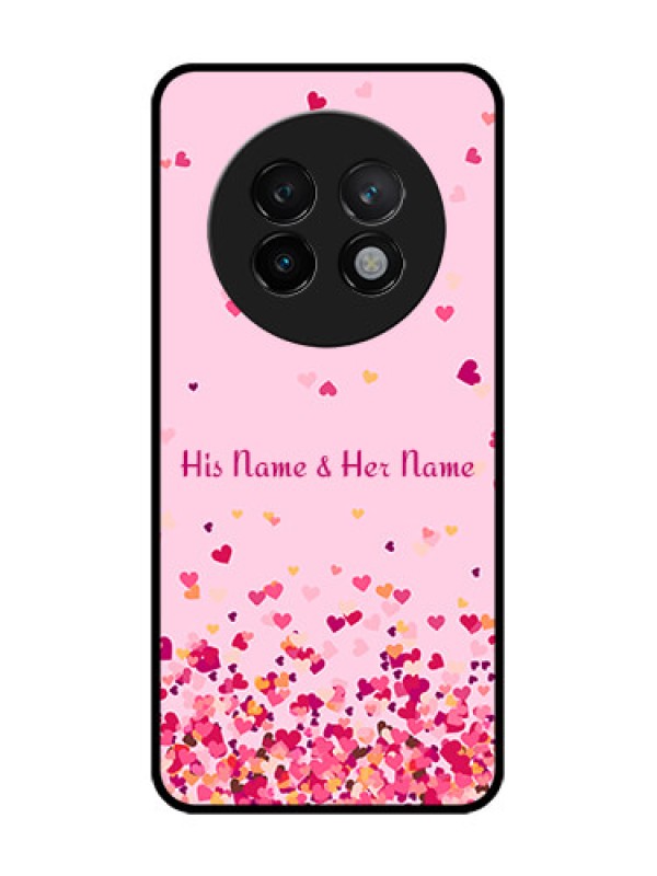 Custom Realme 13 Plus 5G Custom Glass Phone CaseFloating Hearts Design