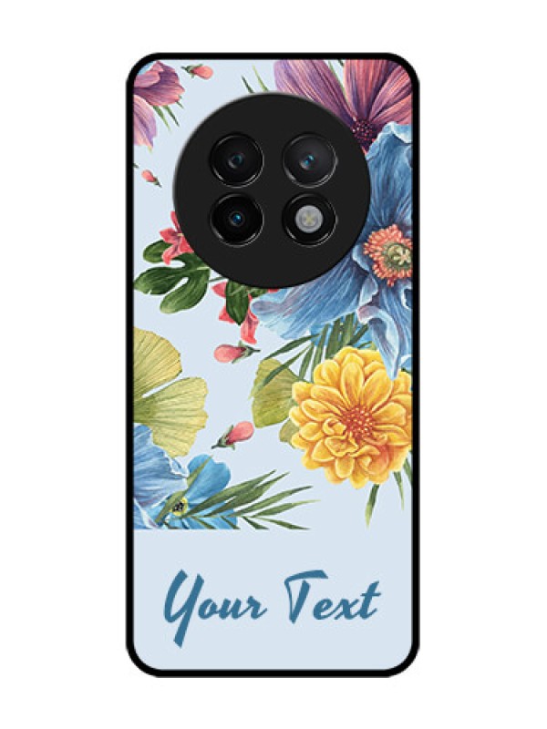 Custom Realme 13 Plus 5G Custom Glass Phone CaseStunning Watercolored Flowers Painting Design